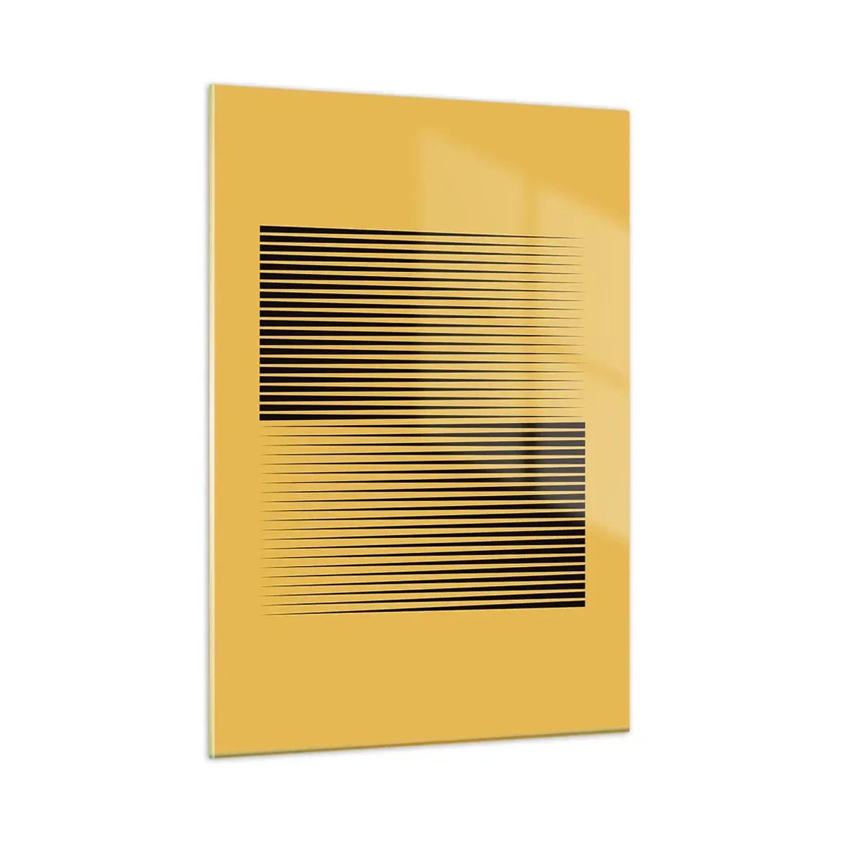 Cuadro sobre vidrio - Impresiones sobre Vidrio - Las líneas verticales negras crean una ilusión geométrica. - 50x70cm - Cuadrado de opuestos - Decoración de pared moderna para salón y dormitorio ARTTOR