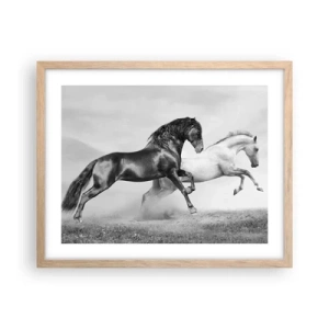 Póster en marco roble claro - Ángeles y demonios - 50x40 cm