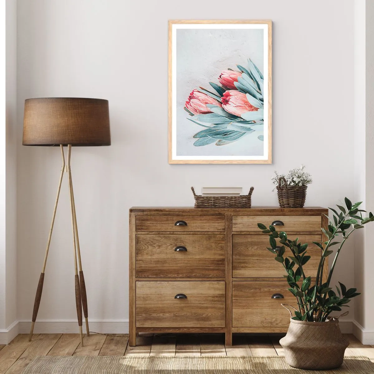 Póster en marco roble claro - Avergonzada de su propia belleza - 40x50 cm