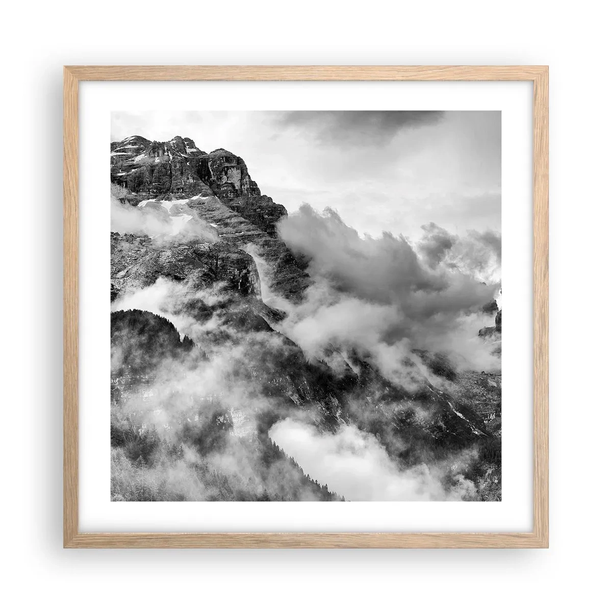 Póster en marco roble claro - Hermoso y cruel - 50x50 cm