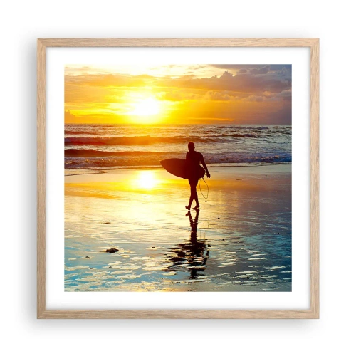 Póster en marco roble claro - El regreso del guerrero - 50x50 cm