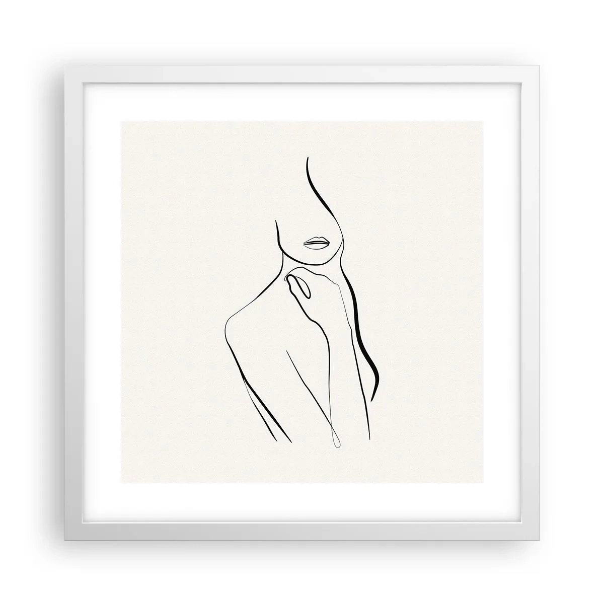 Póster en marco blanco - Una ola de melancolía - 40x40 cm