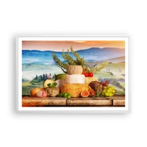 Póster en marco blanco - La alegría de vivir italiana - 91x61 cm
