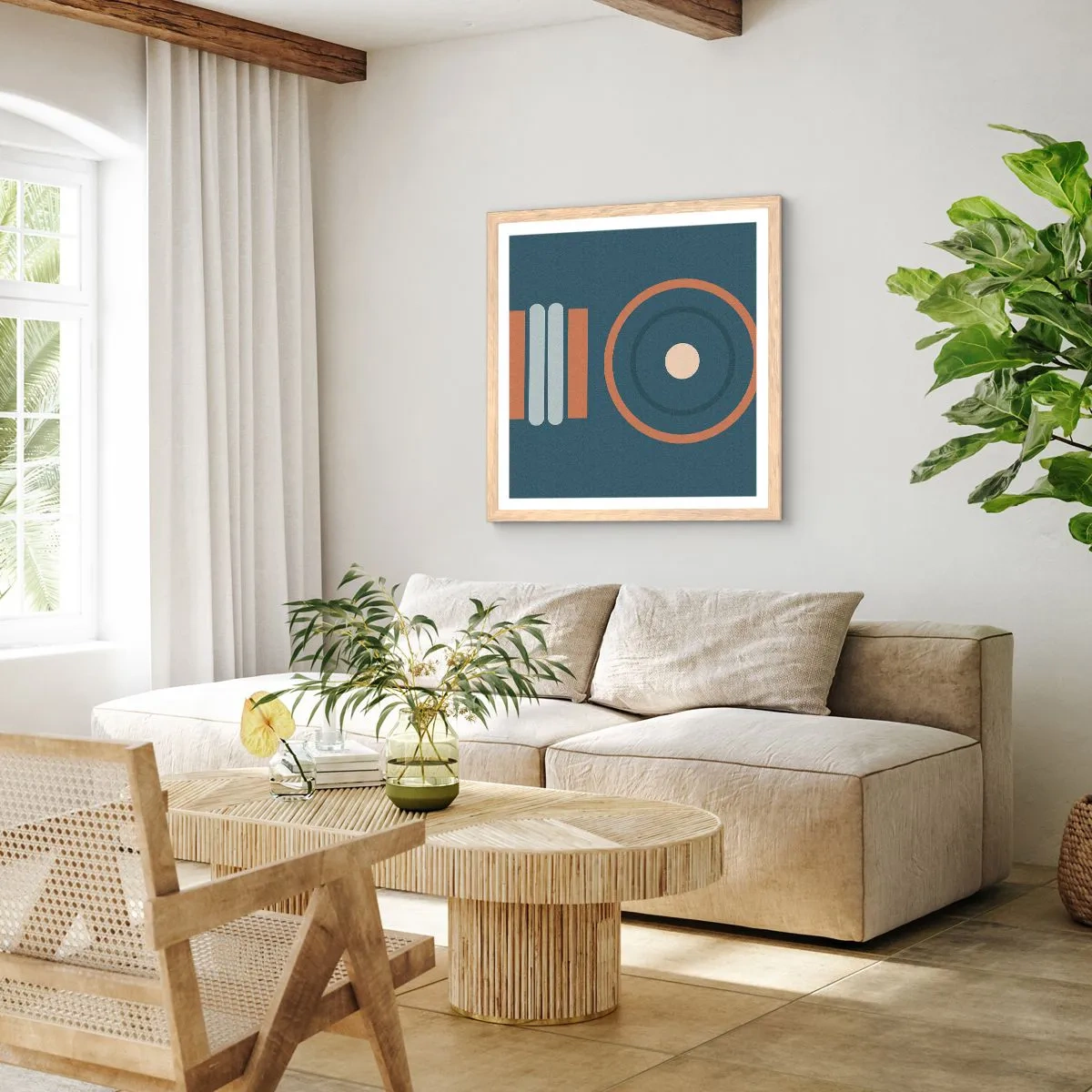 Póster en marco roble claro - La esencia de las cosas - 60x60 cm