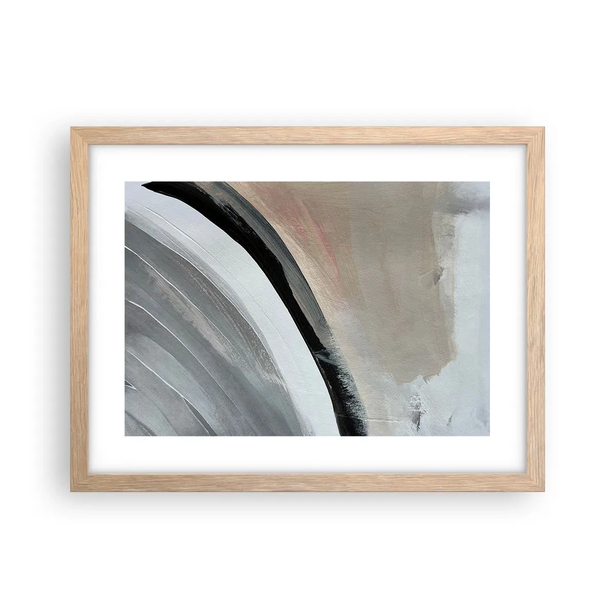 Póster en marco roble claro - Composición: un arco negro y gris - 40x30 cm