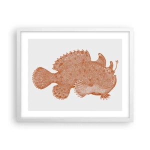 Póster en marco blanco - Y sin embargo, un simple pez - 50x40 cm