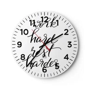 Reloj de pared - Reloj de vidrio - Balance de vida - 40x40 cm