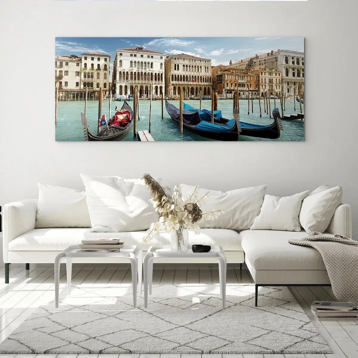 Cuadro sobre vidrio - Impresiones sobre Vidrio - Palacios en azul - 100x40 cm