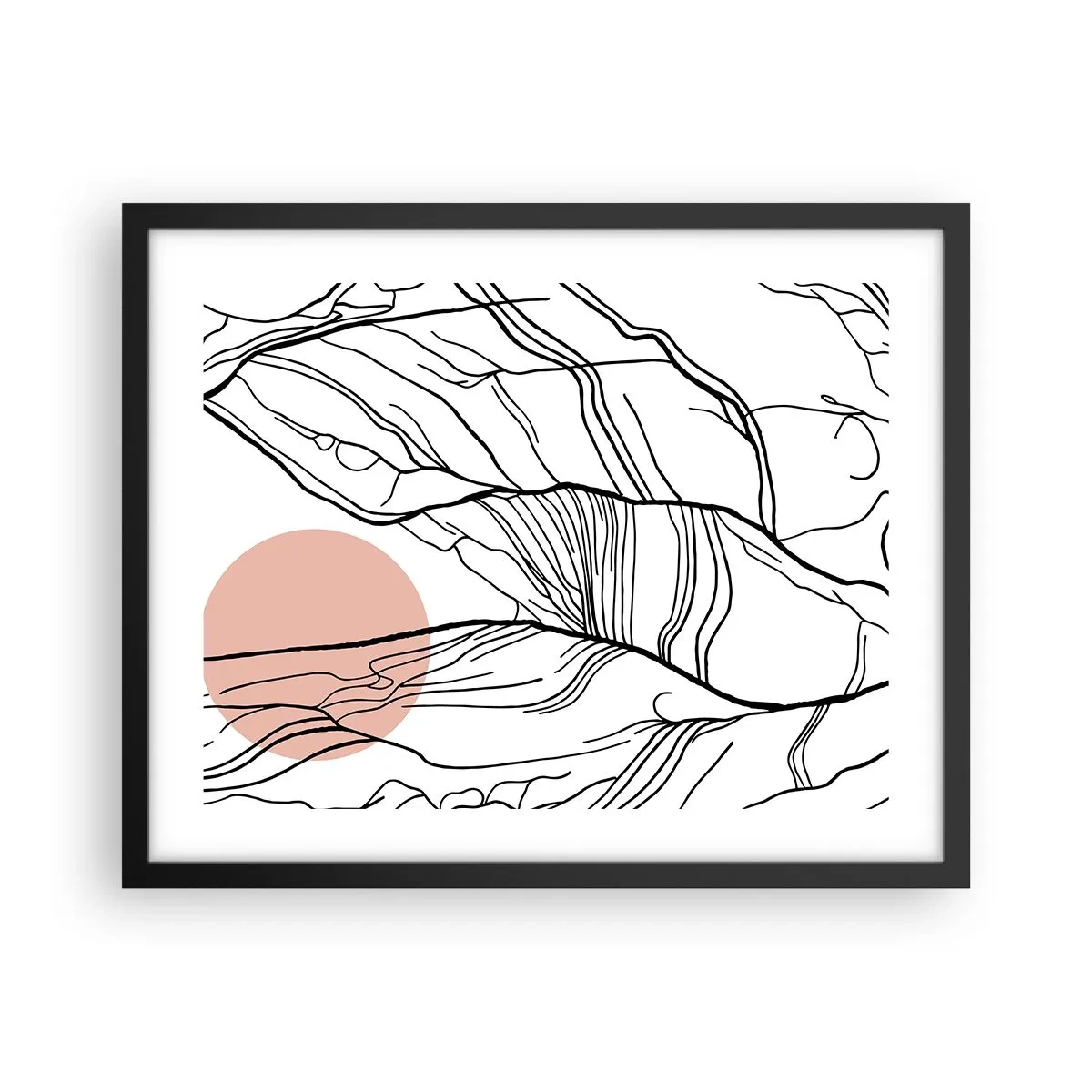 Póster en marco negro - En una red de ramas - 50x40 cm