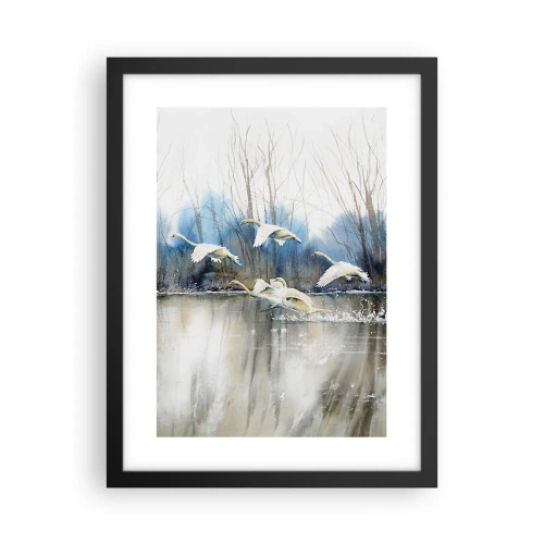 Póster en marco negro - Como en un cuento de cisnes salvajes - 30x40 cm