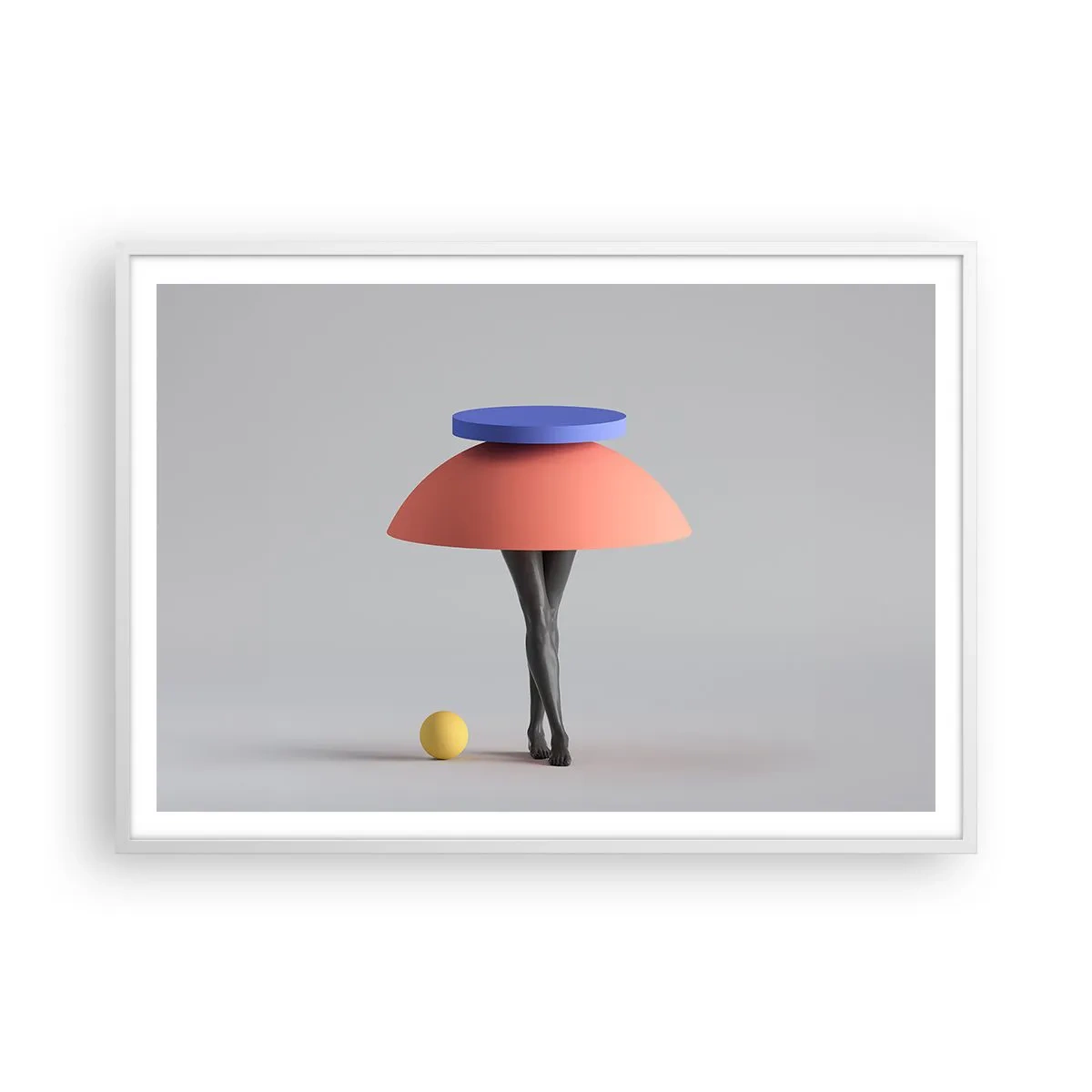 Póster en marco blanco - Composición surrealista - 100x70 cm