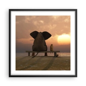 Póster en marco negro - Es bueno estar en silencio juntos - 50x50 cm