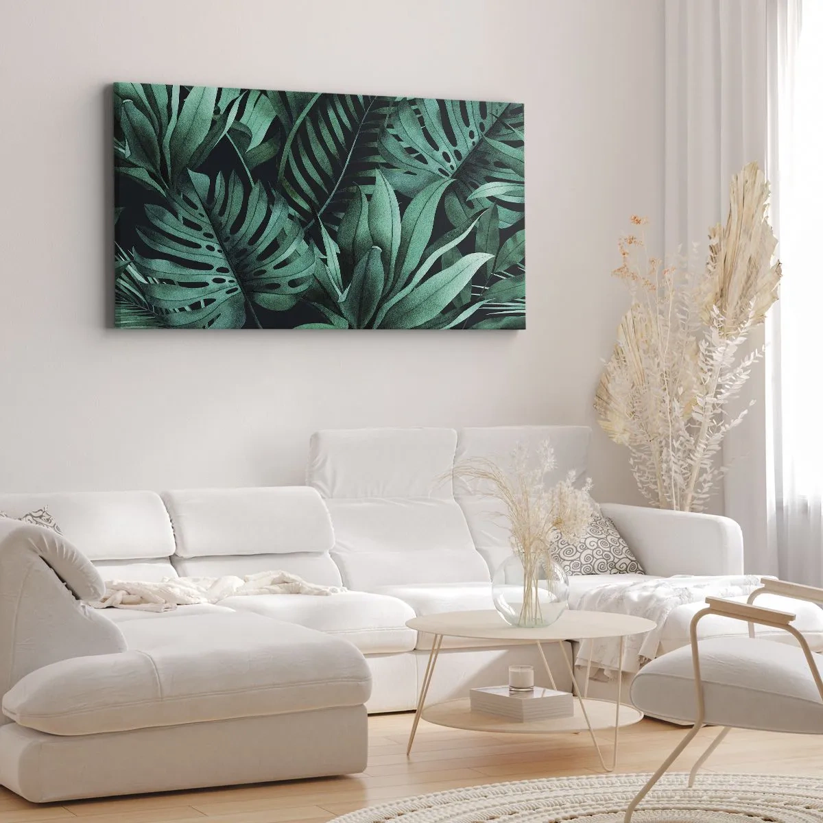 Cuadro sobre lienzo - Impresión de Imagen - Profundidad del verde tropical - 100x40 cm