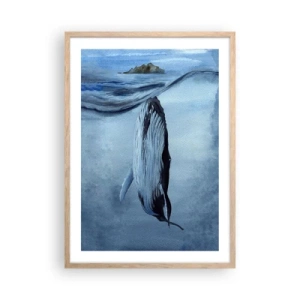 Póster en marco roble claro - Dos mundos del norte - 50x70 cm