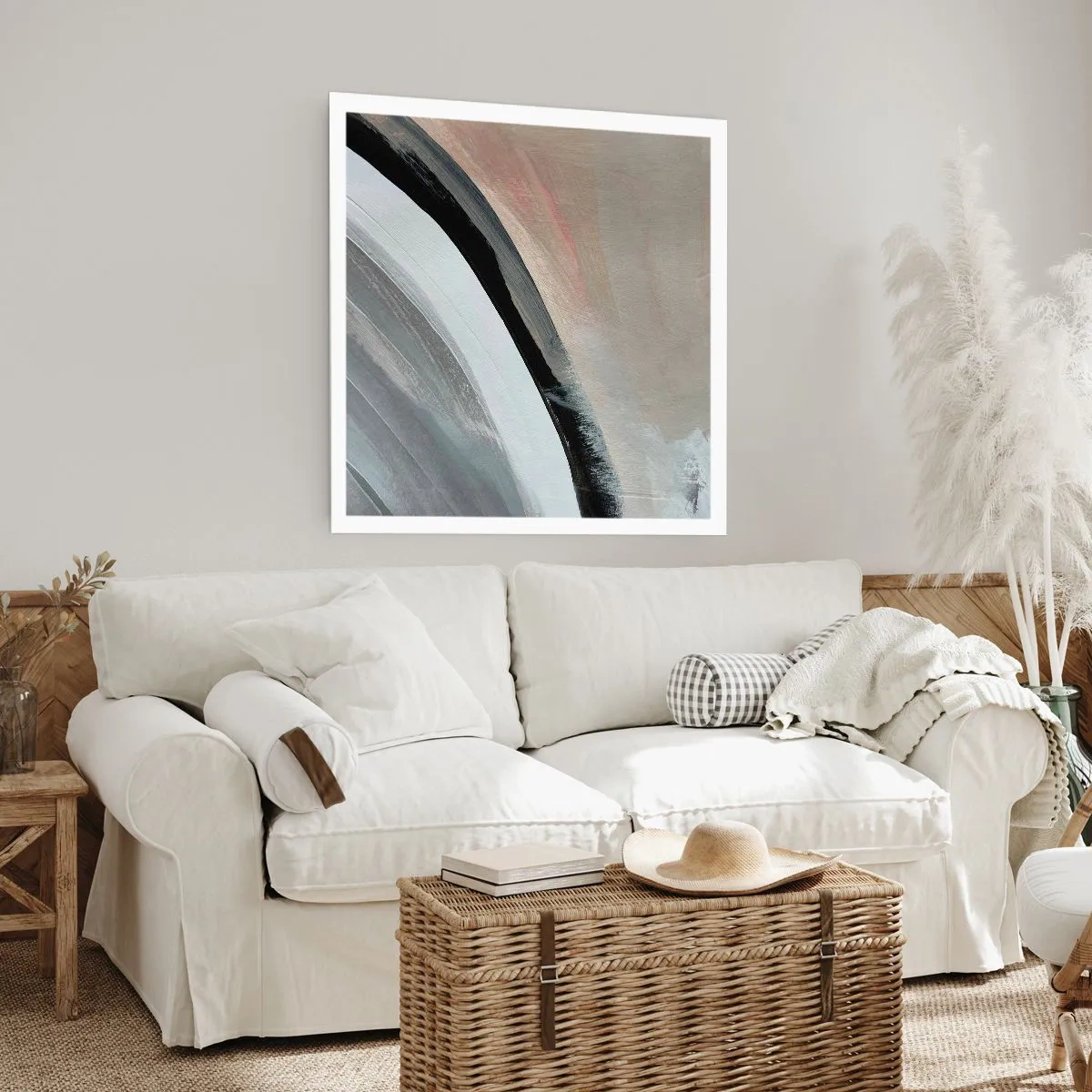 Póster - Composición: un arco negro y gris - 60x60 cm