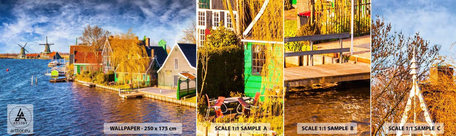 Muestra De Fotomural Standard Eco - Durante siglos, sin cambios - Paisaje, Admirador, Países Bajos - 100x30 cm