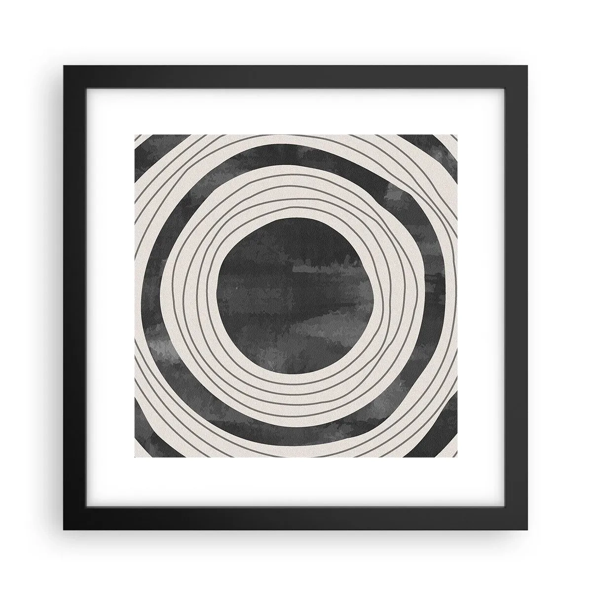 Póster en marco negro - En el centro mismo - 30x30 cm