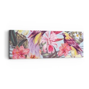 Cuadro sobre lienzo - Impresión de Imagen - Pétalos y plumas - 90x30 cm