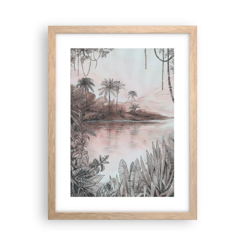 Póster en marco roble claro - Diario de un explorador del siglo XIX - 30x40 cm