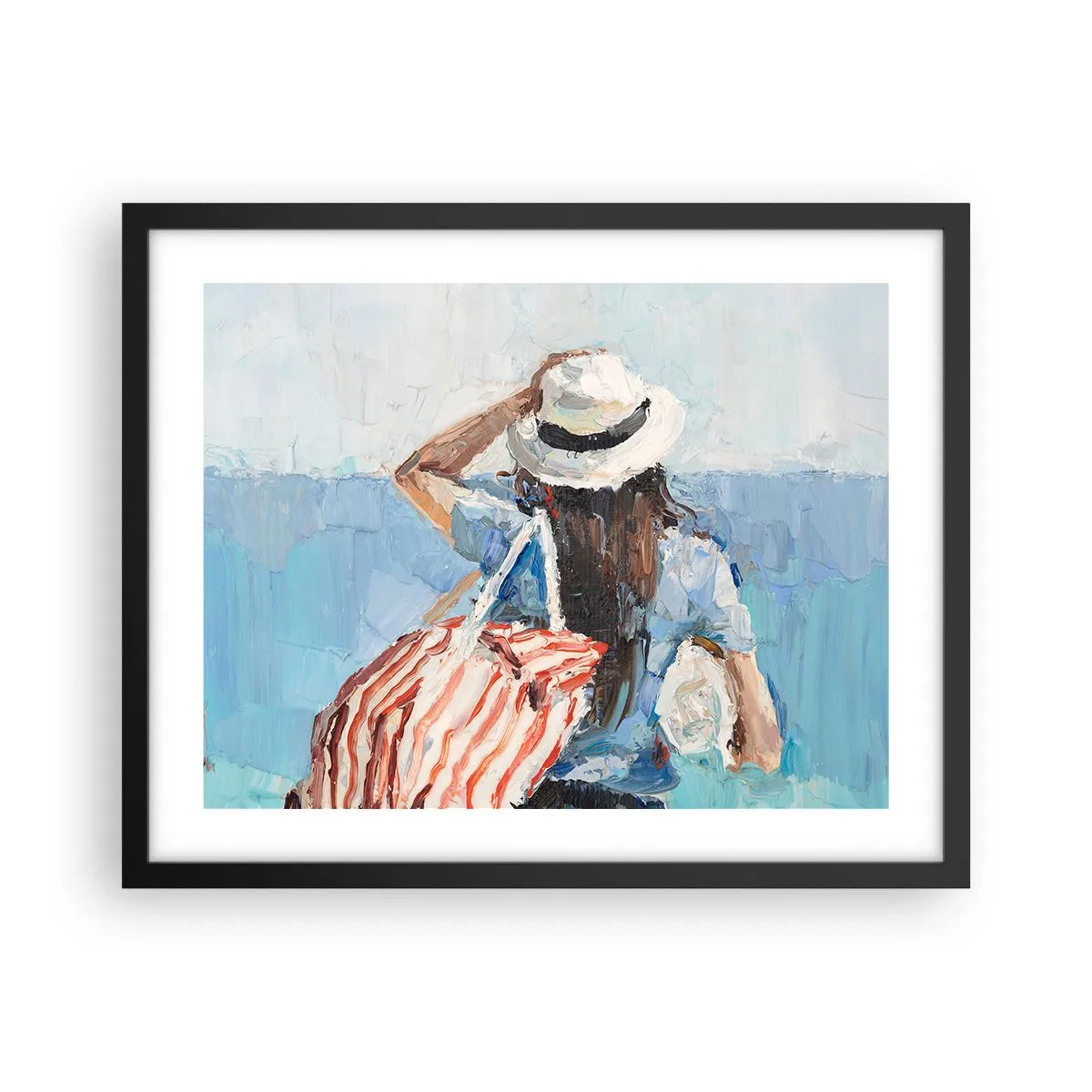 Póster en marco negro - Bienvenida a tus vacaciones - 50x40 cm