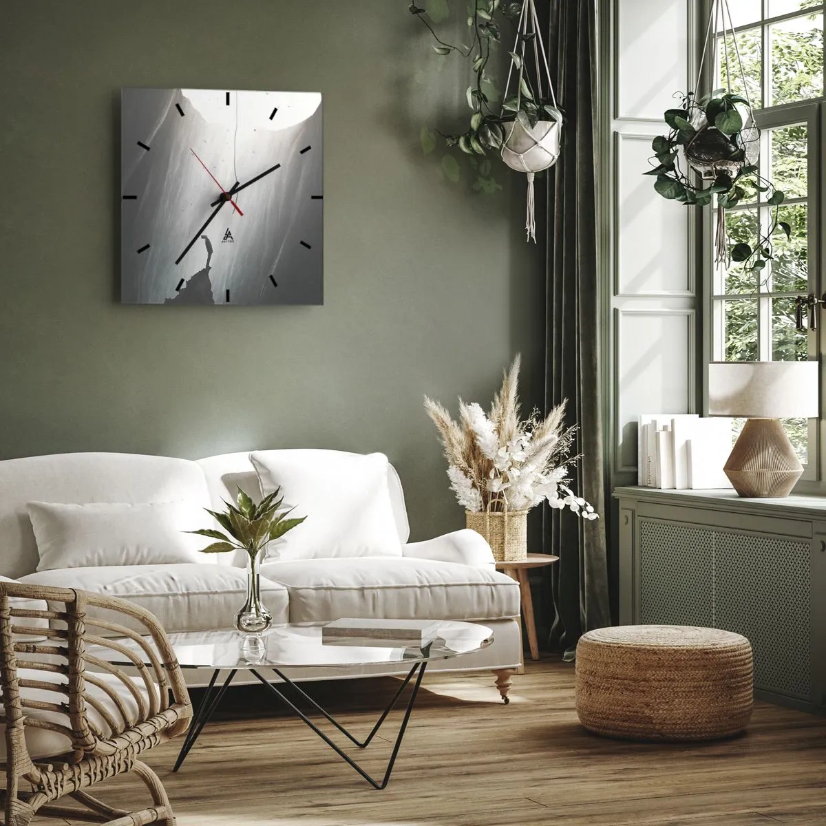 Reloj de pared - Reloj de vidrio - Siempre hay una salida - 40x40 cm