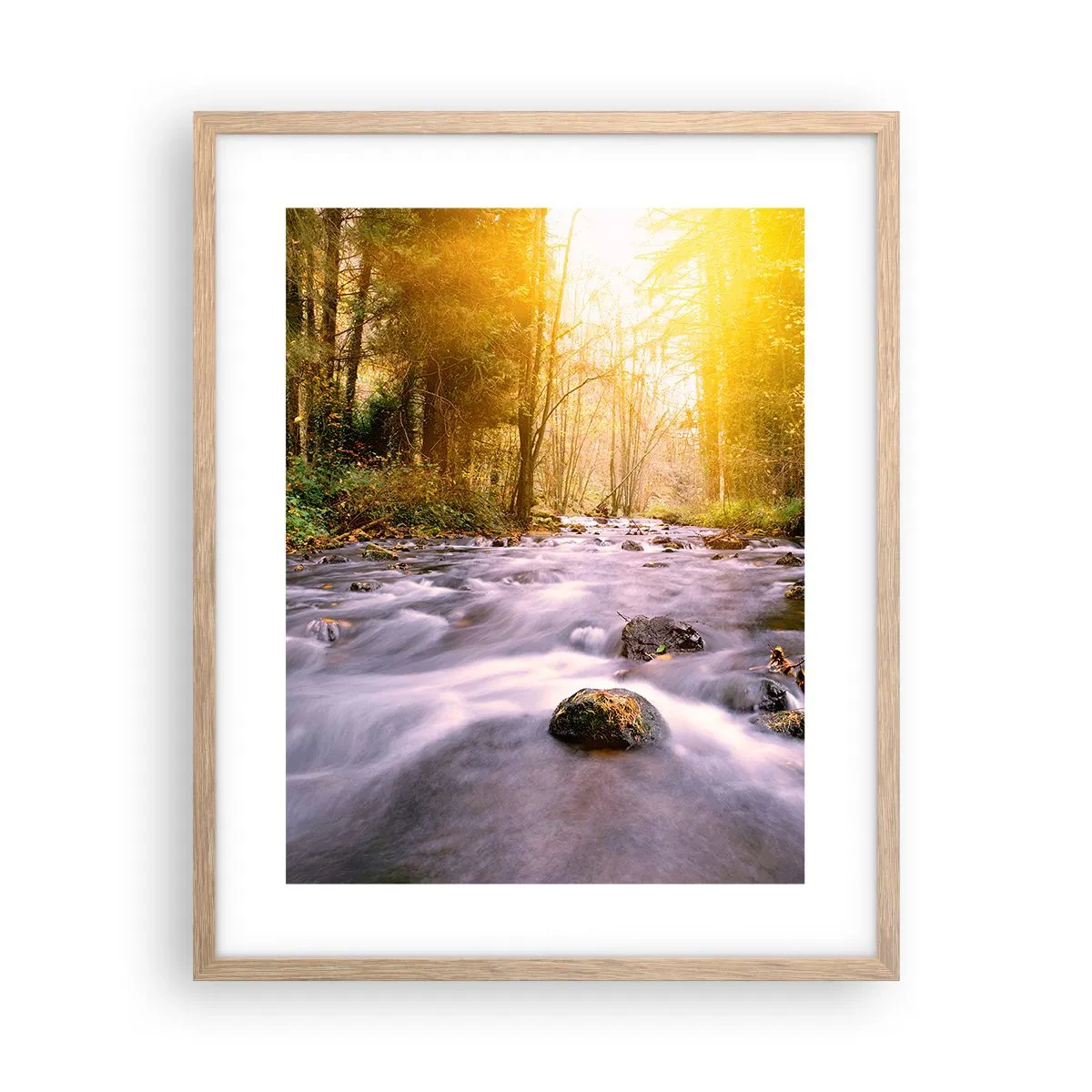 Póster en marco roble claro - Malaquita en un marco de plata y oro - 40x50 cm