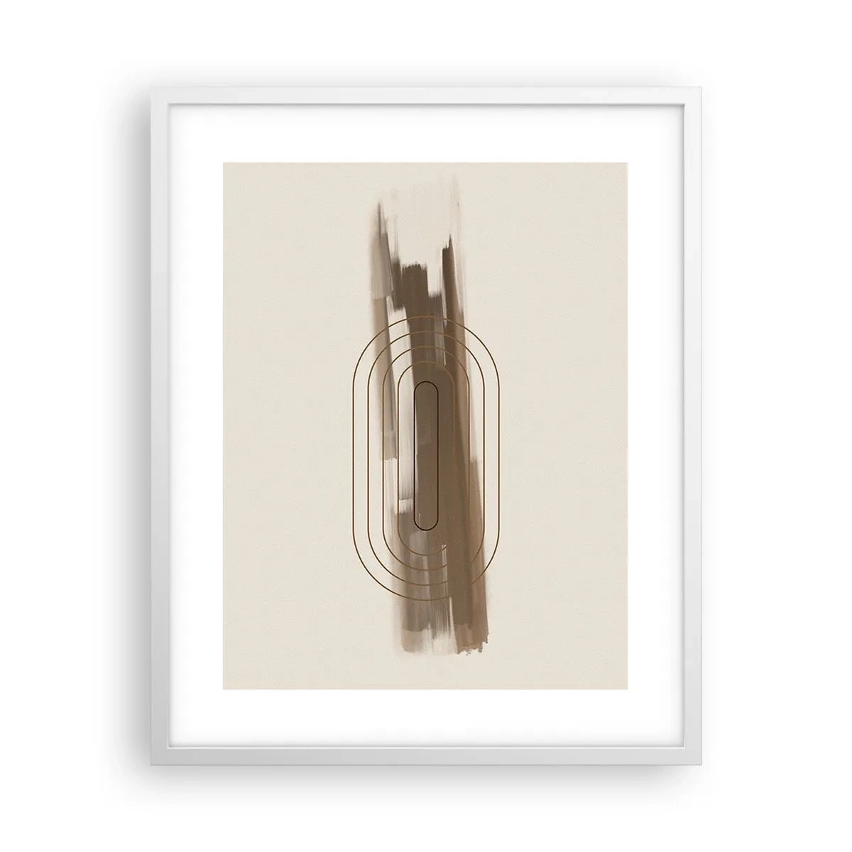Póster en marco blanco - Un soplo de gris - 40x50 cm