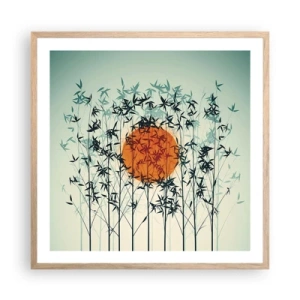 Póster en marco roble claro - El sol de Japón - 60x60 cm