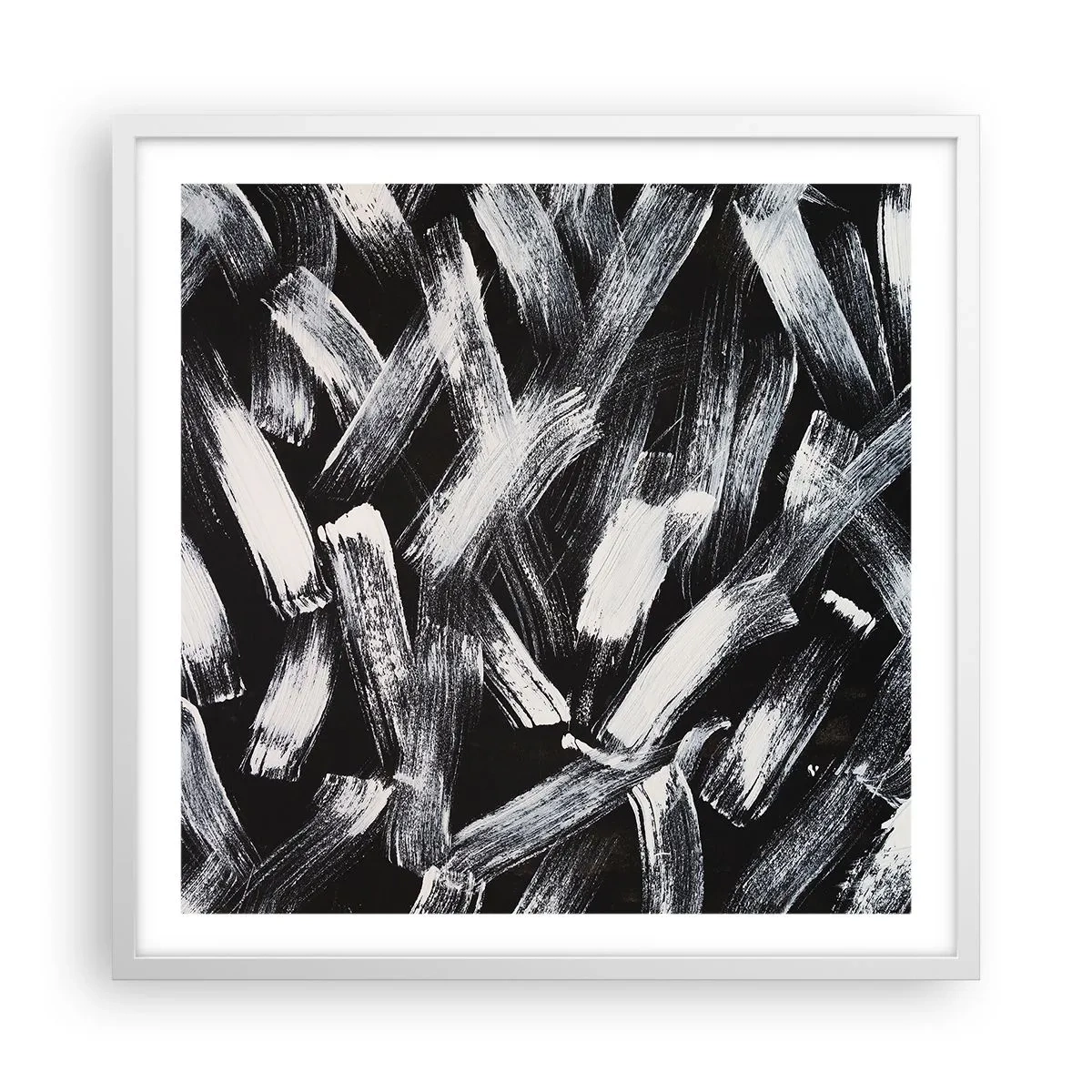 Póster en marco blanco - Abstracción en el espíritu industrial - 60x60 cm