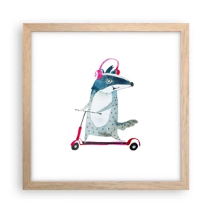 Póster en marco roble claro - Alegrías de tejón - 30x30 cm