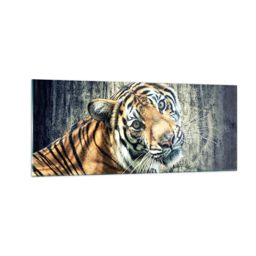 Cuadro sobre vidrio - Impresiones sobre Vidrio - Retrato en corrientes de luz - 100x40 cm