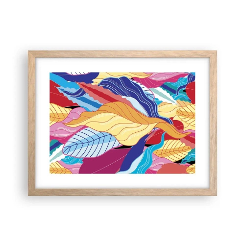 Póster en marco roble claro - Desorden colorido - 40x30 cm