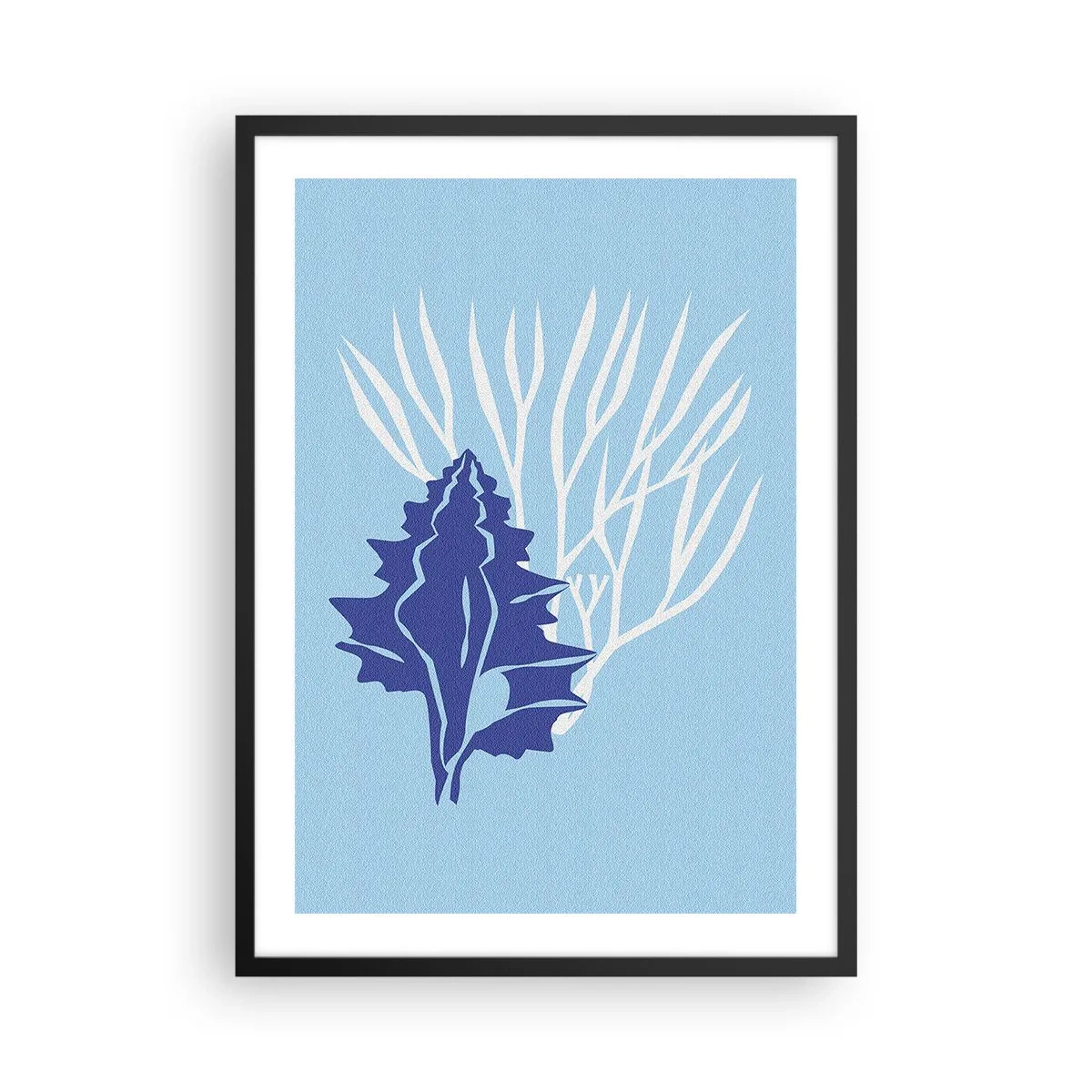 Póster en marco negro - Formas frondosas - 50x70 cm