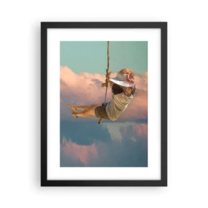 Póster en marco negro - Jugando en las nubes - 30x40 cm