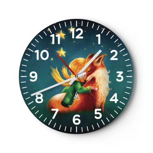 Reloj de pared - Reloj de vidrio - El Principito - 30x30 cm
