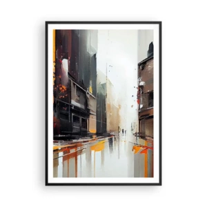 Póster en marco negro - Día lluvioso - 70x100 cm