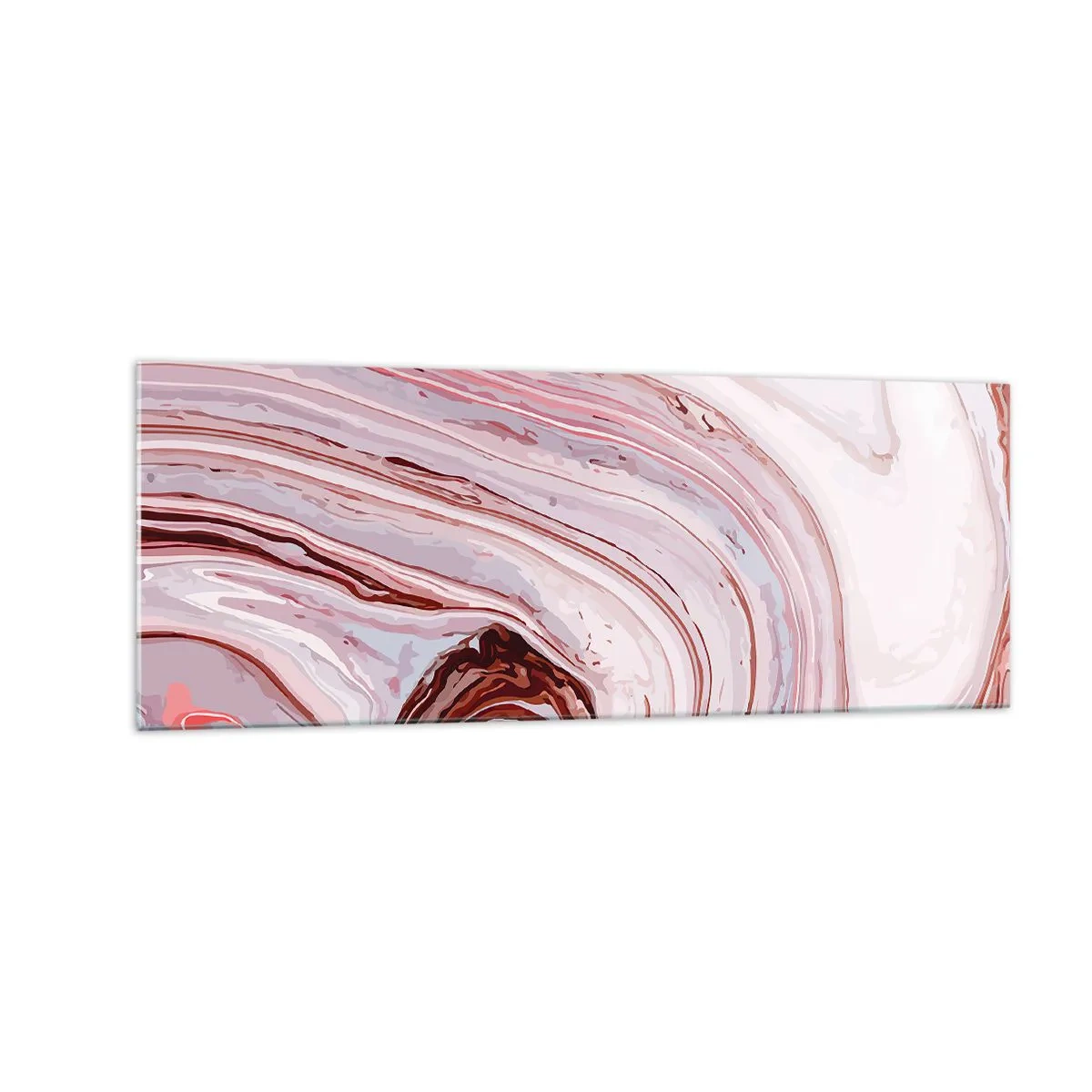 Cuadro sobre vidrio - Impresiones sobre Vidrio - Patrón abstracto en rosa y blanco - 140x50cm - Cambio de dirección - Decoración de pared moderna para salón y dormitorio ARTTOR
