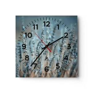 Reloj de pared - Reloj de vidrio - Fragante pasto - 30x30 cm