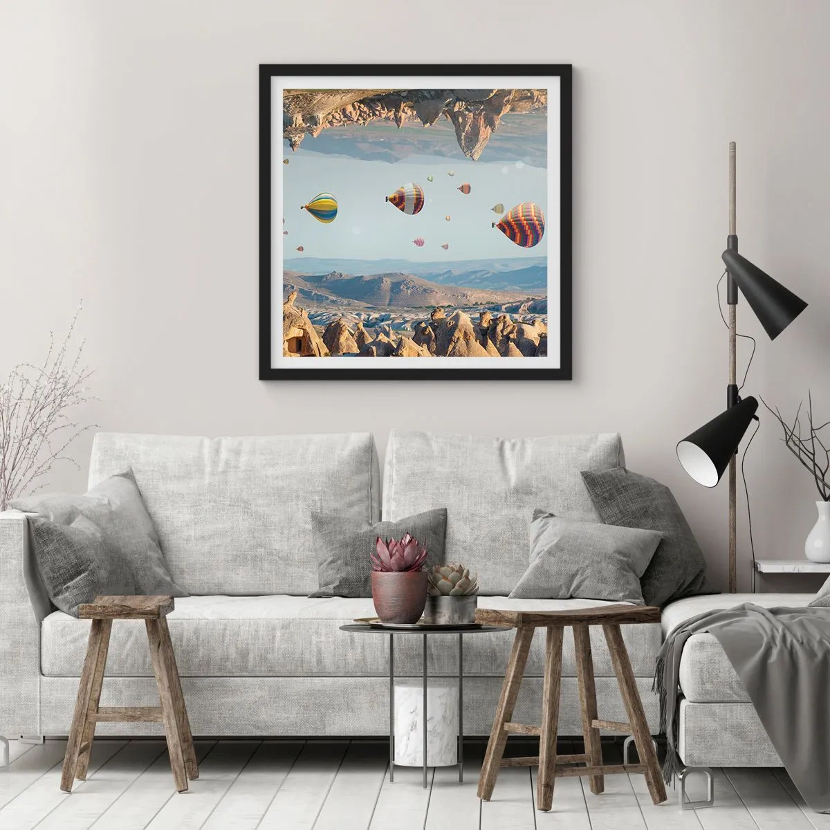 Póster en marco negro - Aquí todo es posible - 60x60 cm