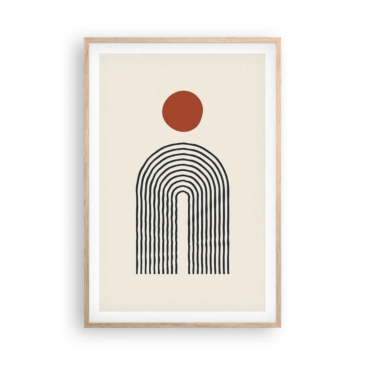 Póster en marco roble claro - Magnetismo de formas y colores - 61x91 cm