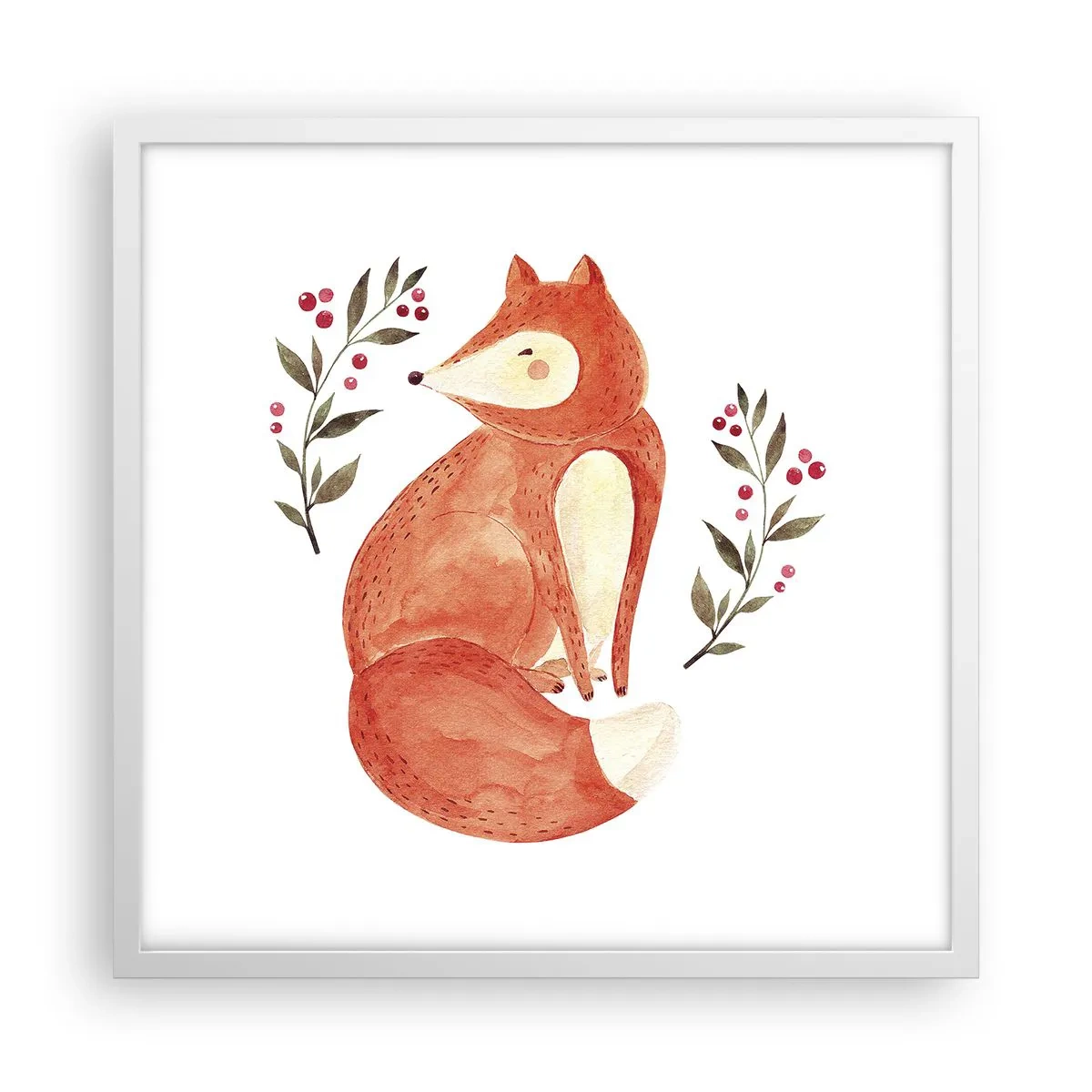 Póster en marco blanco - Pequeño pelirrojo - 50x50 cm