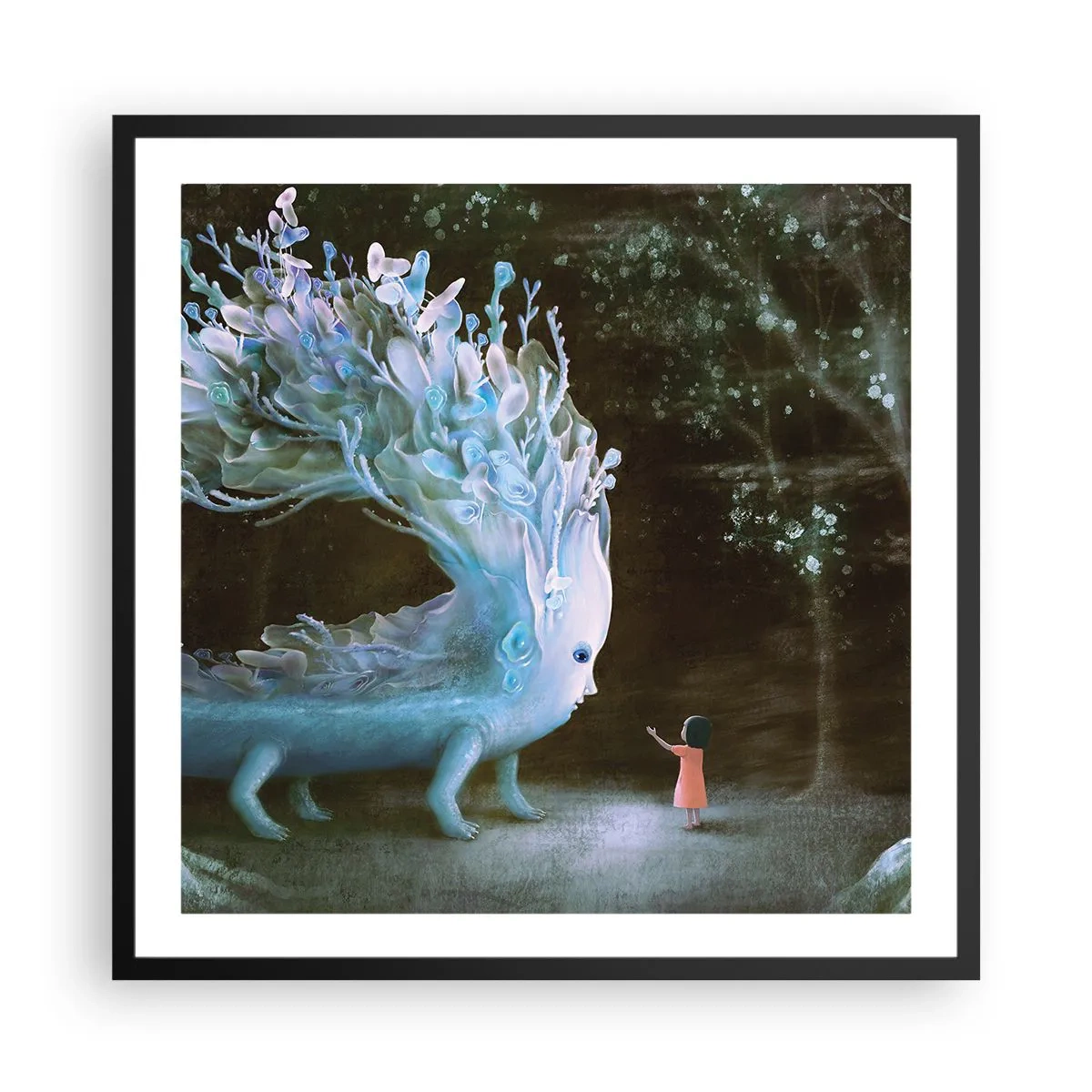 Póster en marco negro - Una reunión fantástica - 60x60 cm