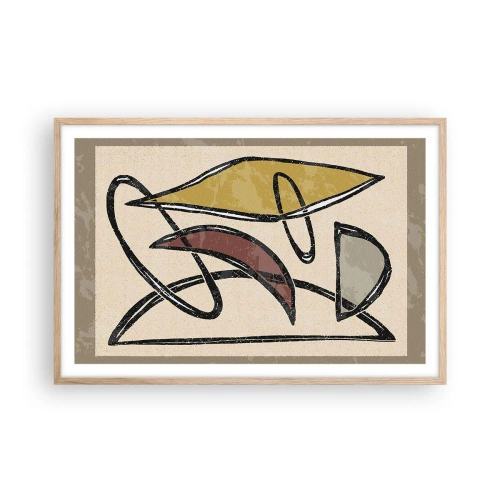 Póster en marco roble claro - Verticales y niveles - 91x61 cm