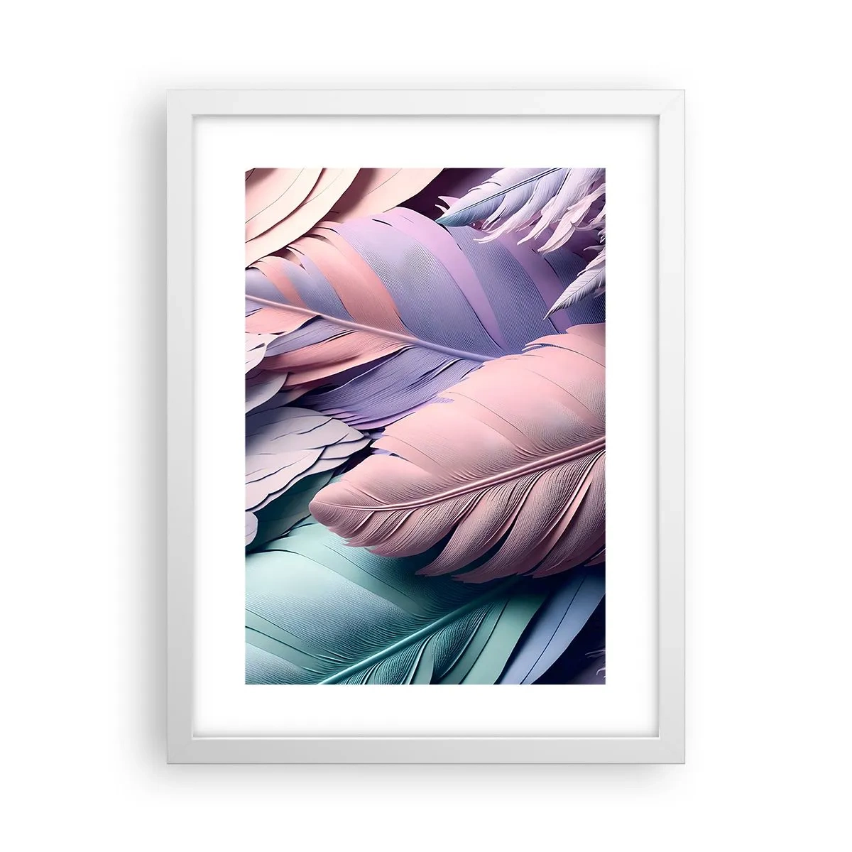 Póster en marco blanco - Pájaro chic - 30x40 cm