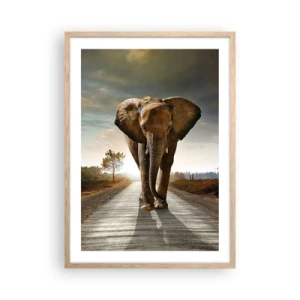 Póster en marco roble claro - Y para nada en un almacén de porcelana - 50x70 cm