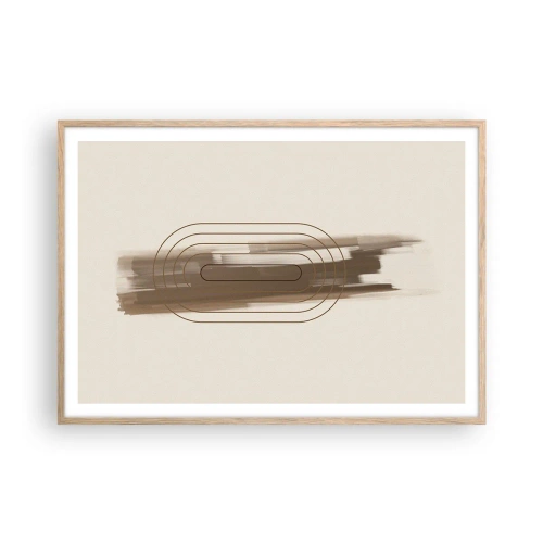 Póster en marco roble claro - Un soplo de gris - 100x70 cm