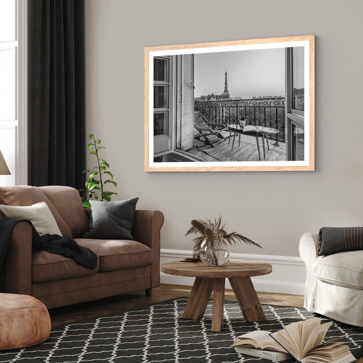 Póster en marco roble claro - Una tarde parisina - 40x30 cm