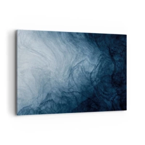 Cuadro sobre lienzo - Impresión de Imagen - Una composición abstracta en tonos azules y azul marino. - 100x70cm - En las profundidades - Decoración de pared moderna para salón y dormitorio ARTTOR