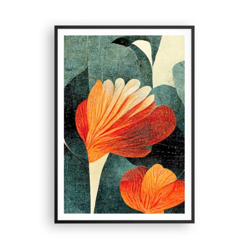 Póster en marco negro - El calor del trópico y el frescor del verdor - 70x100 cm