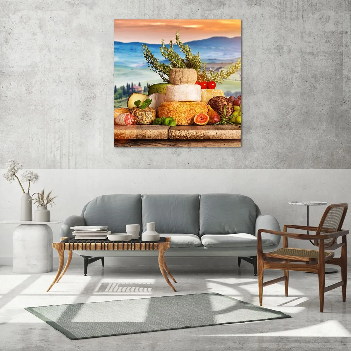 Cuadro sobre vidrio - Impresiones sobre Vidrio - La alegría de vivir italiana - 70x70 cm